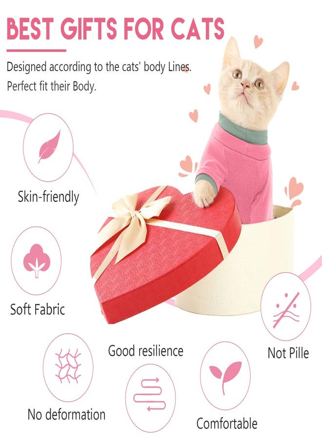 ADNIKIA Sticky Cat Clothes Stretchy, Sphynx Hairless Sweater & Pajamas for Cats only, Soft Cat Onesie for Cats After Surgery Female Male & Hair Loss Prevention, Pink XS - Image 5